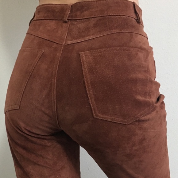 High waisted suede pants Clearance